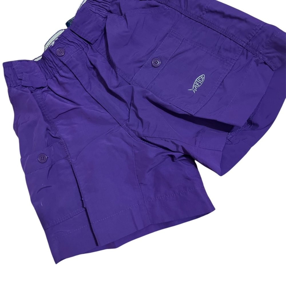 Aftco Fishing Shorts size 28 purple nylon boys men